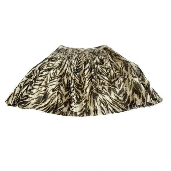NWT Talbots Tiger Animal Print Cotton Fit & Flare Midi Skirt Women's Size 0P - Picture 5 of 9